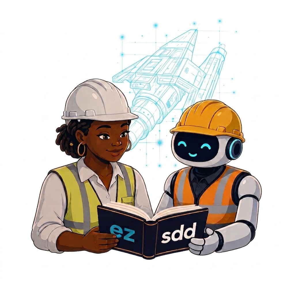 Human and AI collaborating on System Design Documents